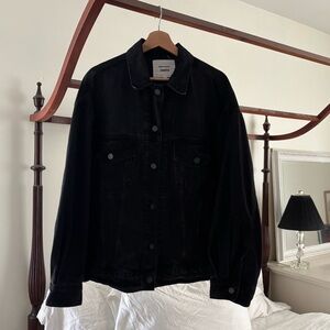 Reformation Brooks Oversized Denim Jacket Black Turano